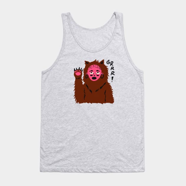 Scary Bear Grrr Tank Top by MissRoutine